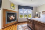Master Bedroom fireplace and stunning views